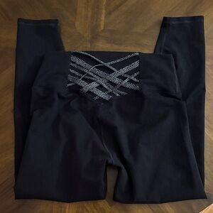 Fabletics M Black Leggings with Mesh Detail